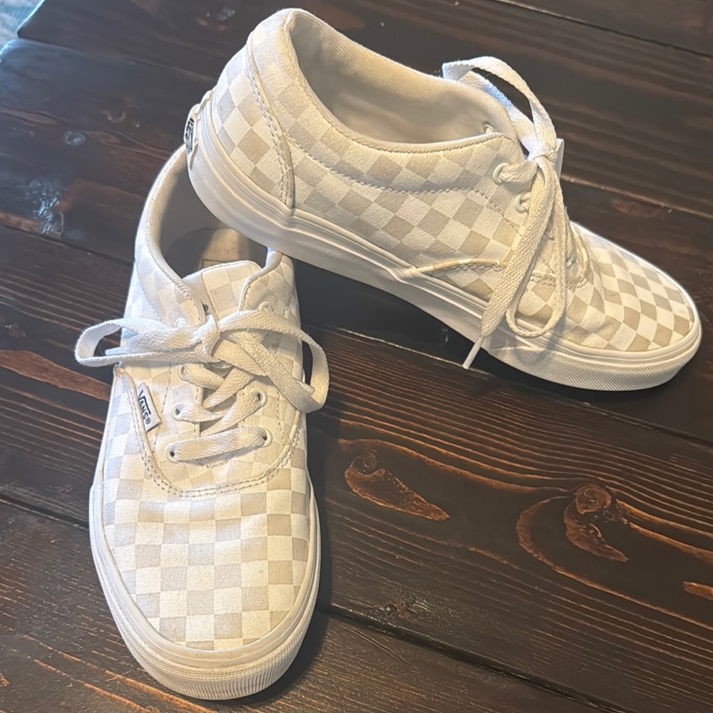 Vans Kids Checkered White Sneakers